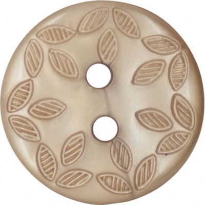 Italian Buttons - Leaf Design - Fawn 18mm