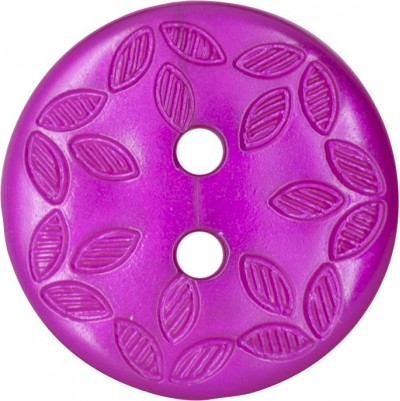 Italian Buttons - Leaf Design - Fuchsia 18mm