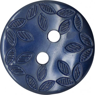 Italian Buttons - Leaf Design - Navy 18mm