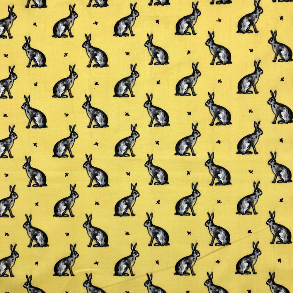 100% Cotton Bunny Fabric Yellow