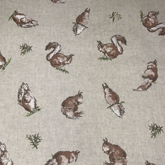 100% cotton squirrel print fabric