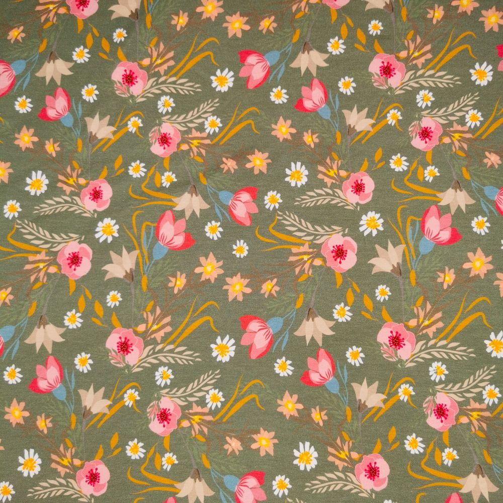 cotton jersey floral fabric