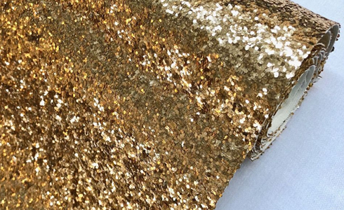 chunky gold glitter fabric