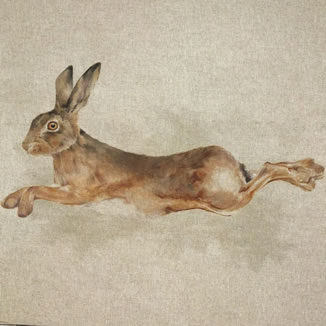 100% cotton fabric panel hare