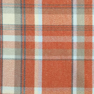 orange tartan fabric