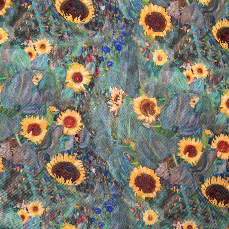 PU Coated Outdoor Water Repellent Fabric - Gustav Klimt Sunflowers