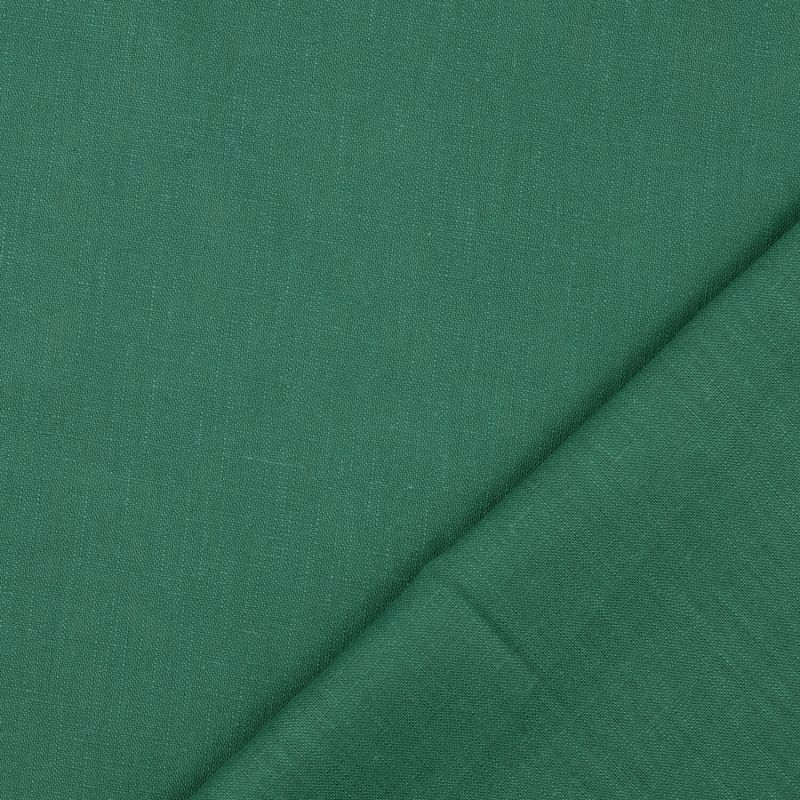100% Washed Linen Fabric - Amazon Green