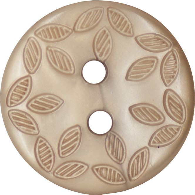 Italian Buttons - Leaf Design - Fawn 18mm