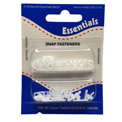 Whitecroft Plastic Snap Fasteners White 9mm