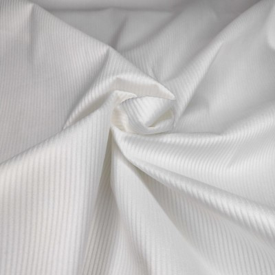 8 Wale 100% Cotton Corduroy Fabric - White
