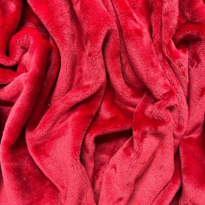 Cuddle Soft Fleece Fabric Plain - Red