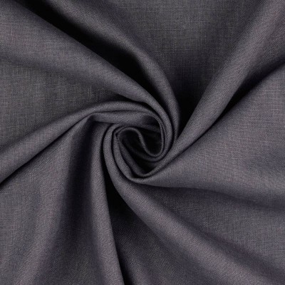 100% Washed Linen Fabric - Graphite Grey
