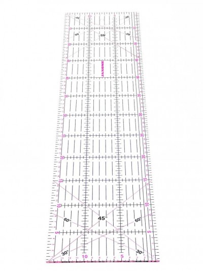 Janome Metric Quilting Ruler 15cm x 60cm Clear Pink Markings, Left or Right Hand XR60