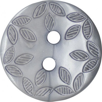 Italian Buttons - Leaf Design - Silver Grey 18mm