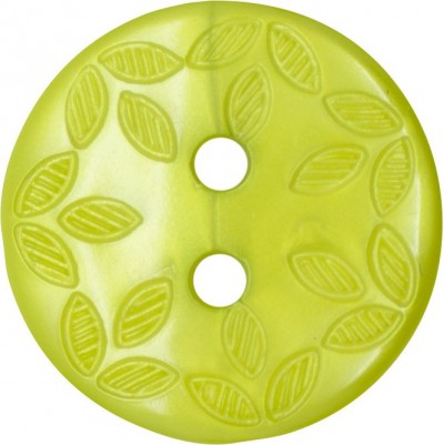 Italian Buttons - Leaf Design - Lime 18mm