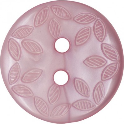 Italian Buttons - Leaf Design - Pink 18mm