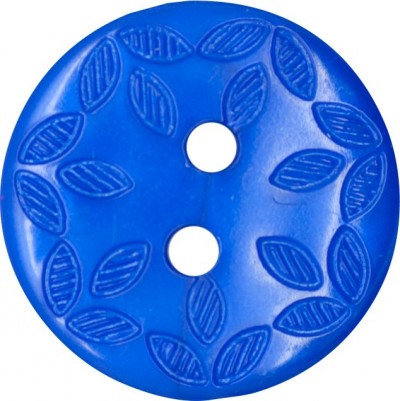 Italian Buttons - Leaf Design - Royal Blue 18mm