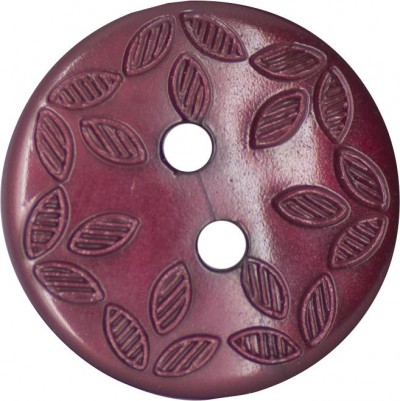 Italian Buttons - Leaf Design - Wine 18mm