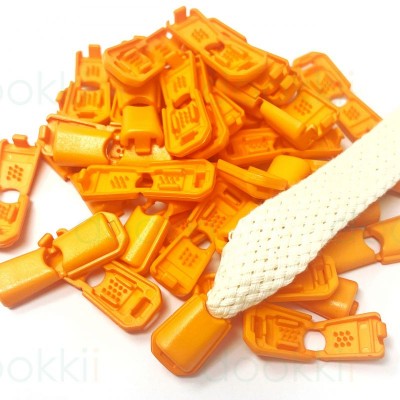 Cord End Cap Plastic Large - Orange - 8mm 