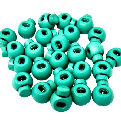 Round Spring Cord Lock 1 Hole - Turquoise