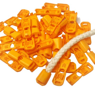 Cord End Cap Plastic Small - Orange - 4mm 