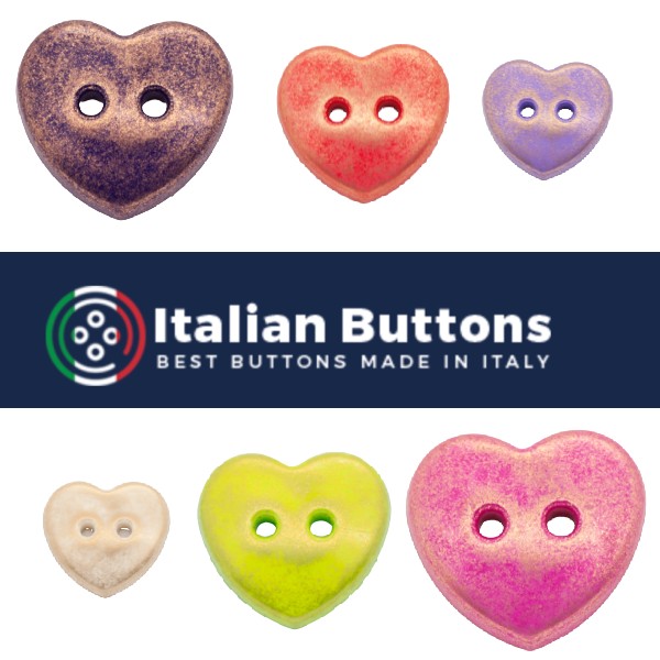 Italian Buttons Heart Buttons