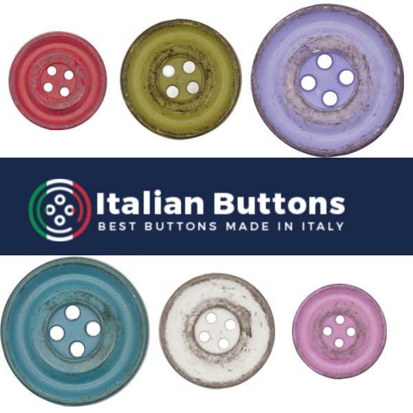 Italian Buttons 4 Hole Vintage 
