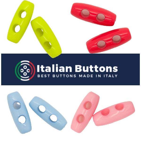 Italian Buttons 2 Hole Plastic Toggle